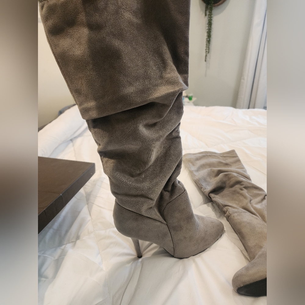 Jennifer Lopez Faux Suede Slouch Boots